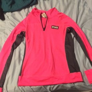 Pink neck zip up
